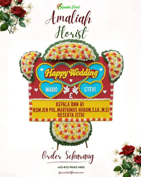 Papan Bunga Pernikahan Titi Kuning